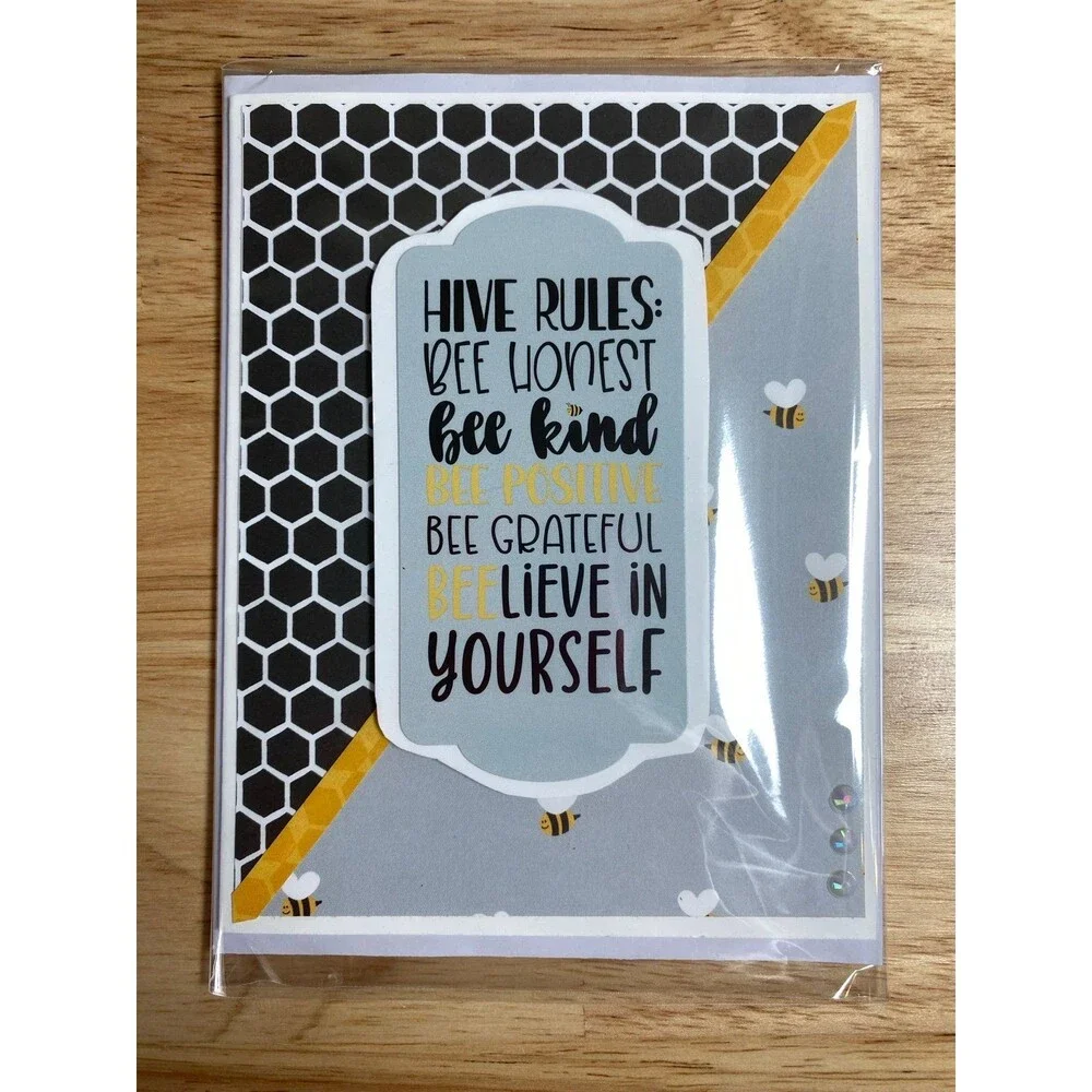 Bee Greeting Card - Handmade A2 Card – All Occasion Blank Card